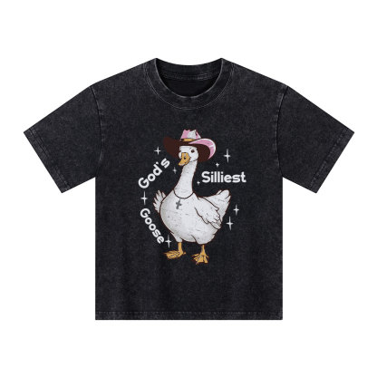 God's Silliest Goose Kid Washed T-Shirt