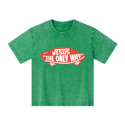Jesus The Only Way Kid Washed T-Shirt