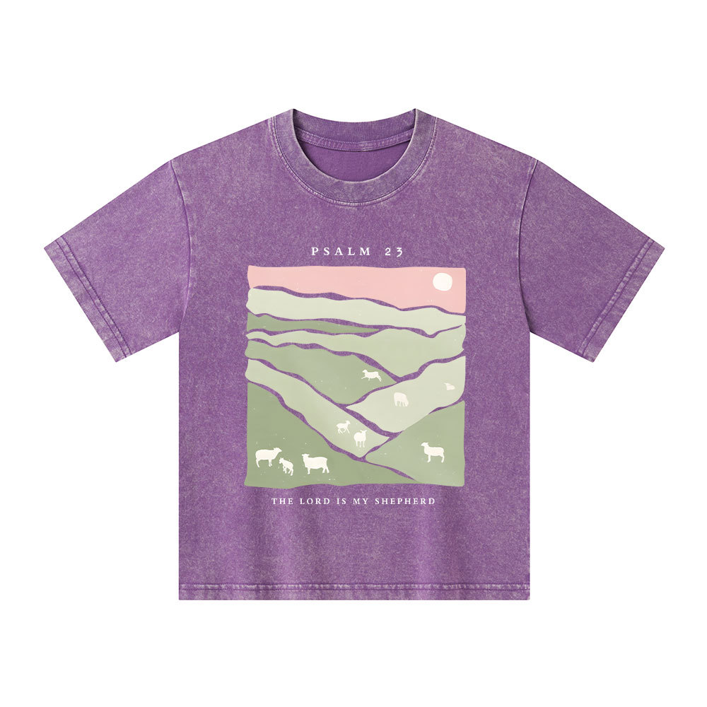 The Lord Is My Shepherd Kid Washed T-Shirt