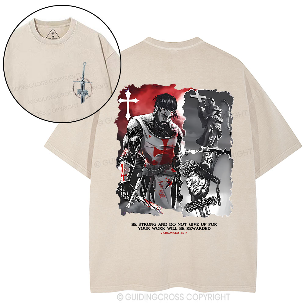 Be Strong And Do Not Give Up Christian Washed T-Shirt