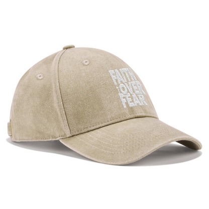 Faith Over Fear Christian Washed Hat