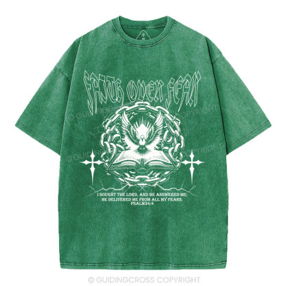 Faith Over Fear New Christian Washed T-Shirt
