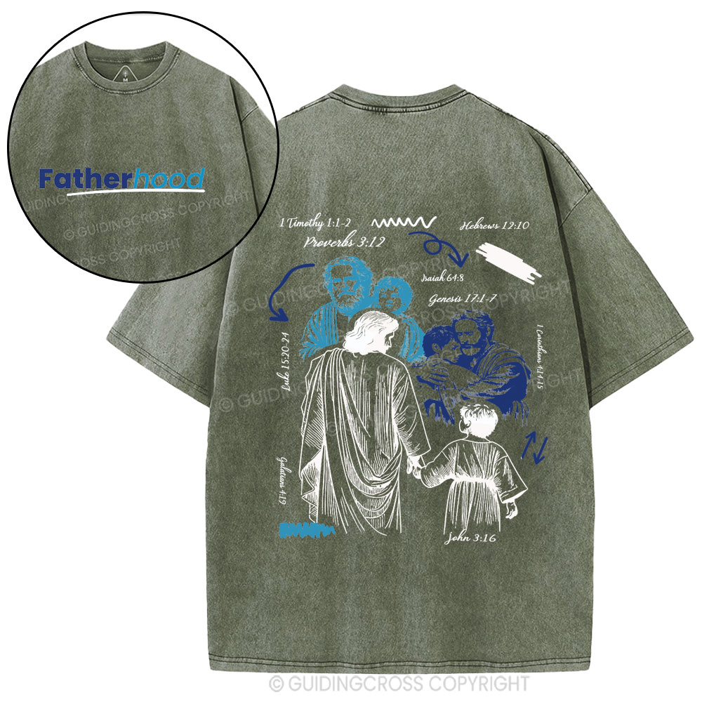Fatherhood Christian Washed T-Shirt