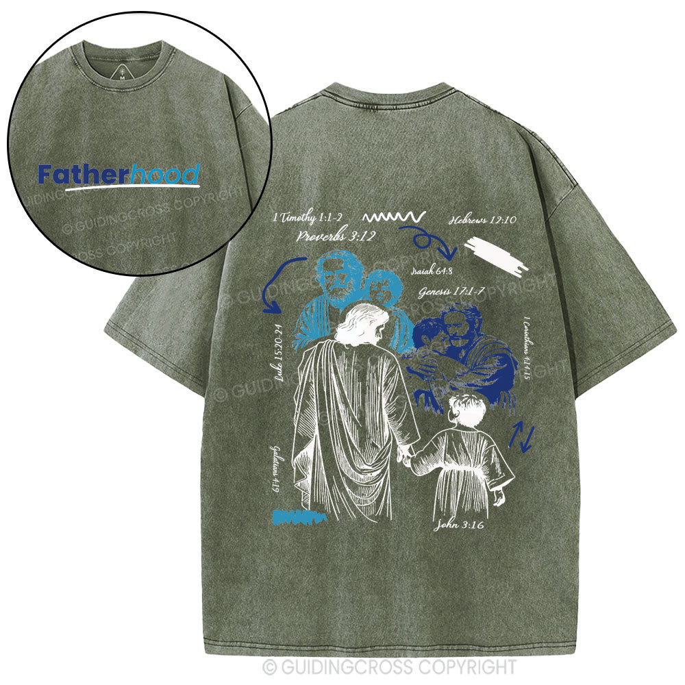 Fatherhood Christian Washed T-Shirt