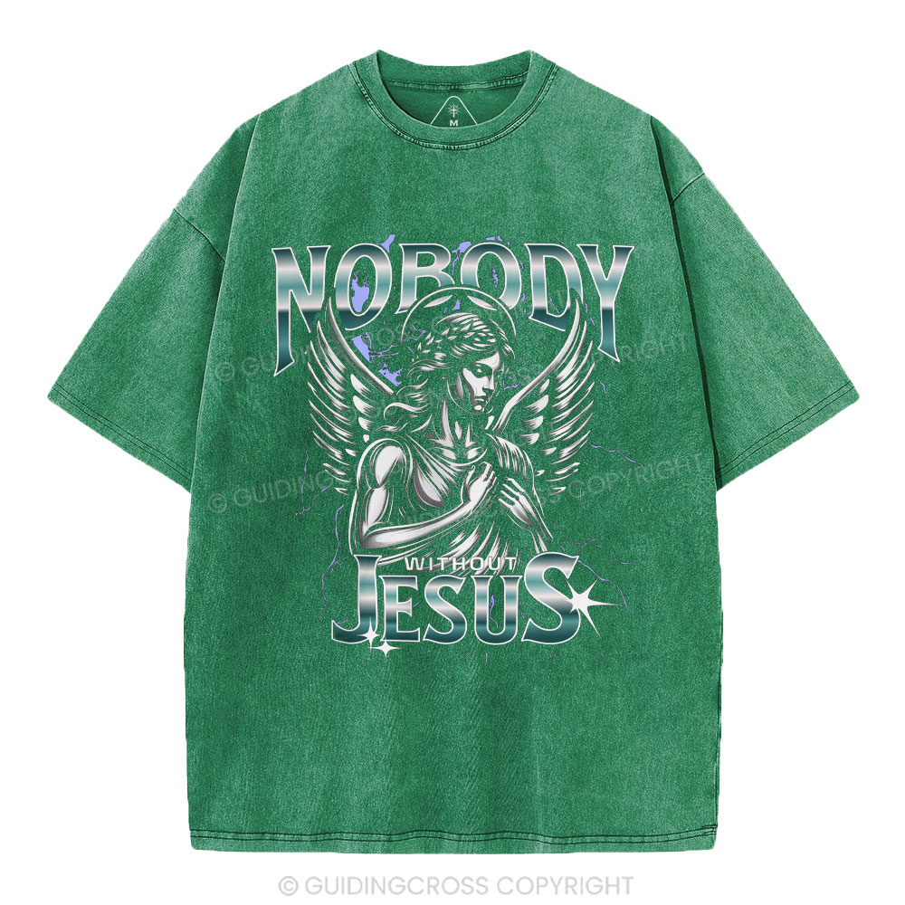 Nobody Without Jesus Christian Washed T-Shirt