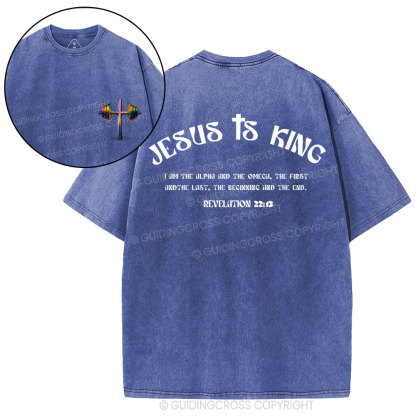 Jesus Is King Christian Washed T-Shirt