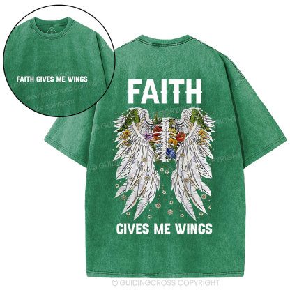 Faith Gives Me Wings Christian Washed T-Shirt