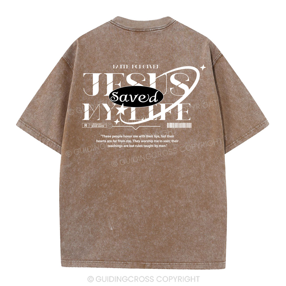Jesus Save My Life Christian Washed T-Shirt