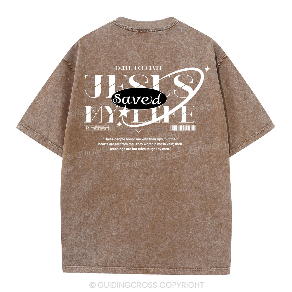 Jesus Save My Life Christian Washed T-Shirt
