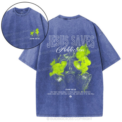 Jesus Saves Christian Washed T-Shirt
