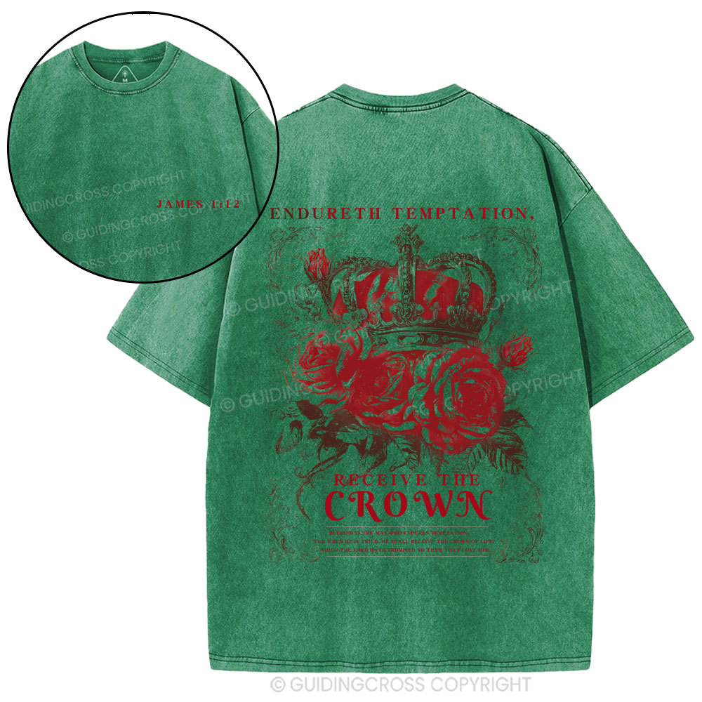 Receive The Crown Christian Washed T-Shirt