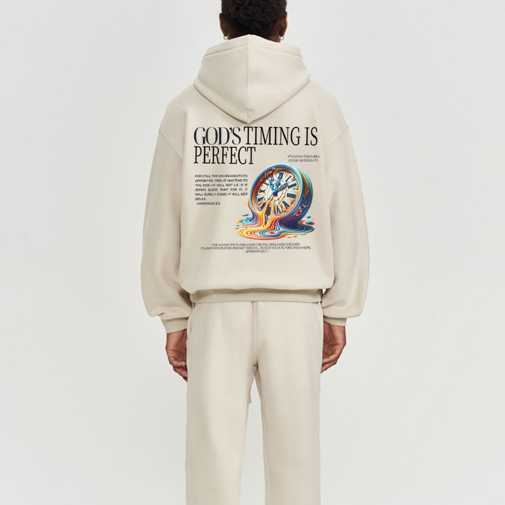God's Timing Is Perfexct Christian Premium Fleece Hoodie Set