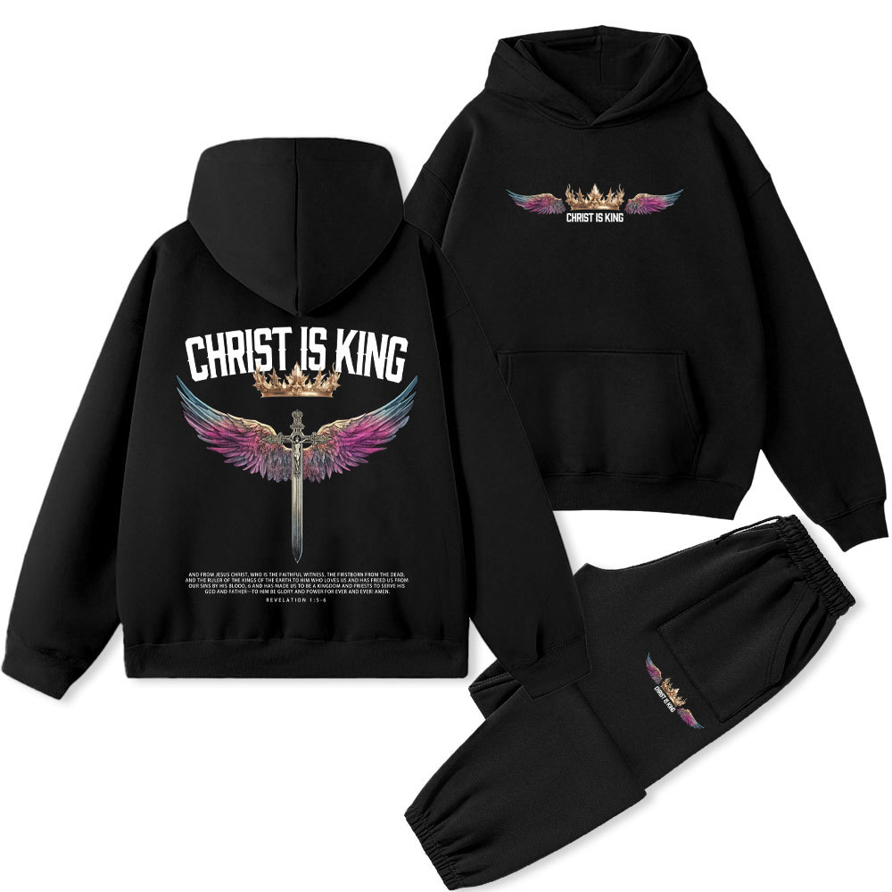 Christ Is King Christian Premium Fleece Hoodie Set