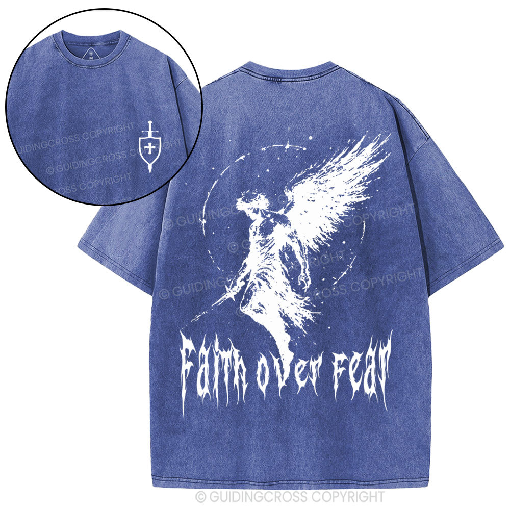 Faith Over Fear Christian Washed T-Shirt