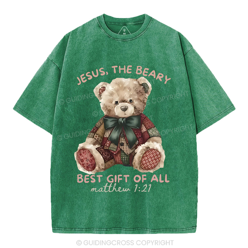 Jesus The Beary Best Gift Of All Christian Washed T-Shirt