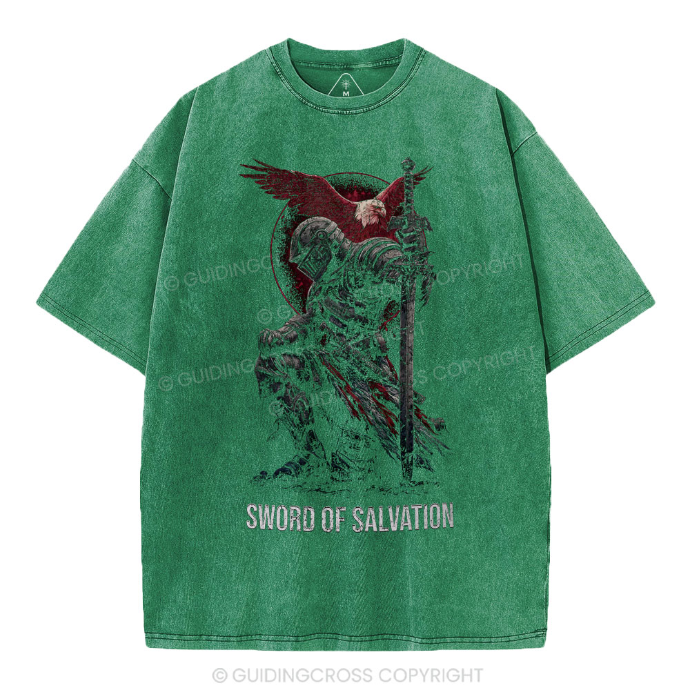Sword Of Salvation Christian Washed T-Shirt