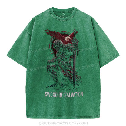 Sword Of Salvation Christian Washed T-Shirt