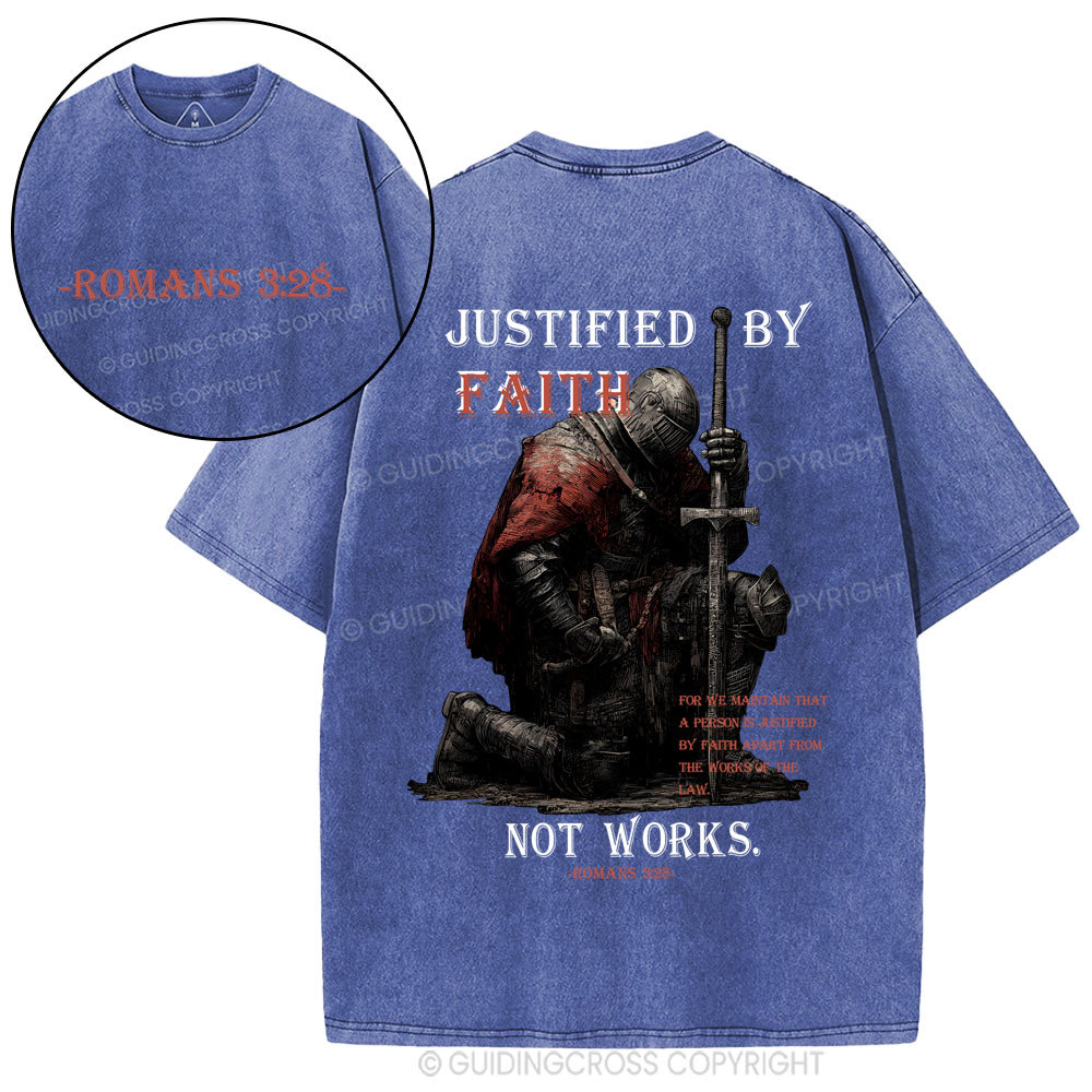 Justified By Faith Christian Washed T-Shirt