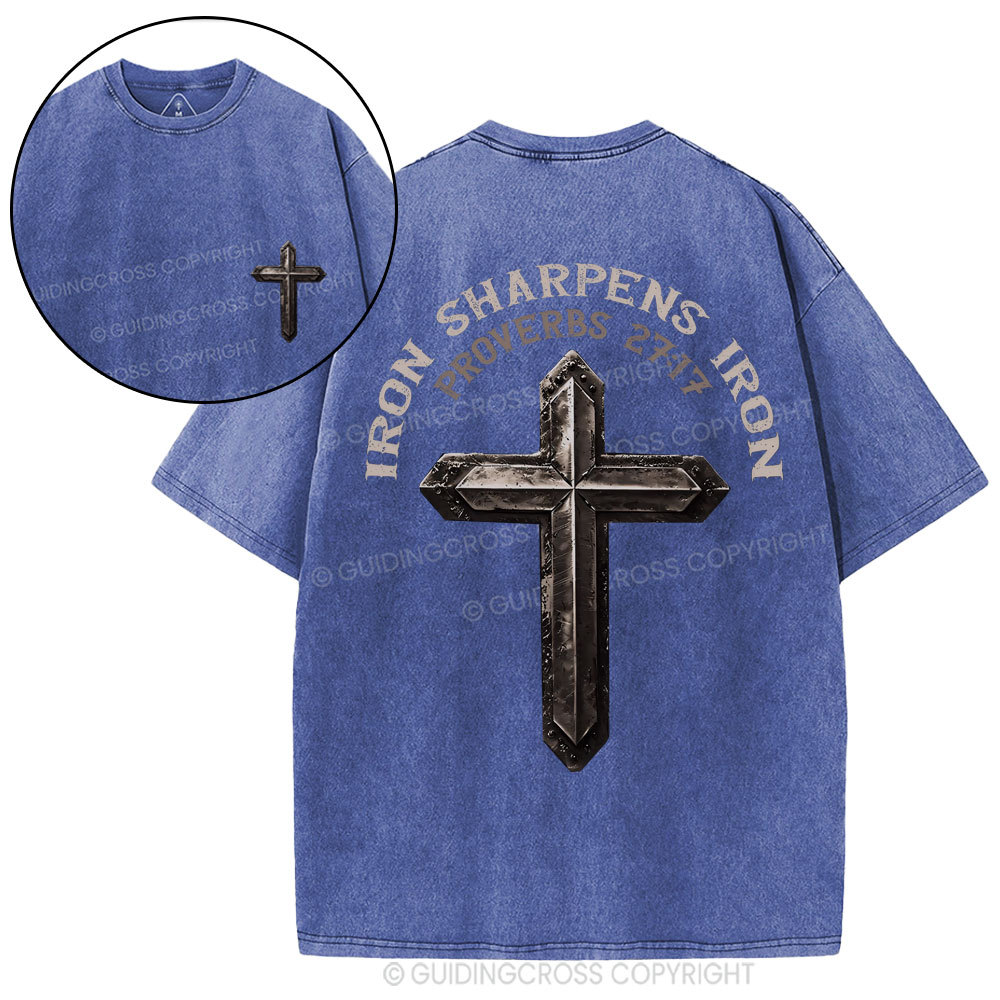 Iron Sharpens Iron Christian Washed T-Shirt