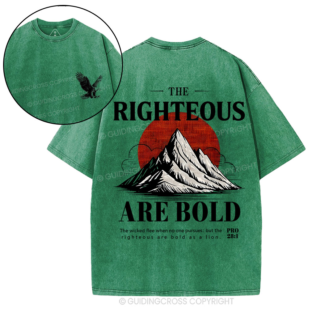 The Righteous Are Bold Chrsitian Washed T-Shirt