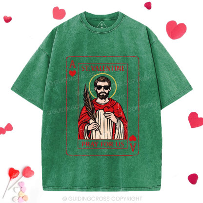 Pray For Us Christian Washed T-Shirt