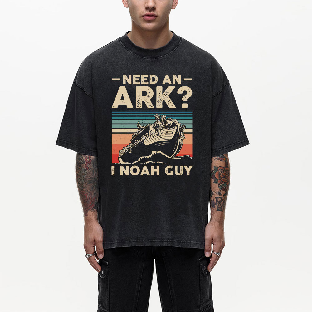 Need An Ark I Noah Guy Funny Vintage Washed Christian T-Shirt