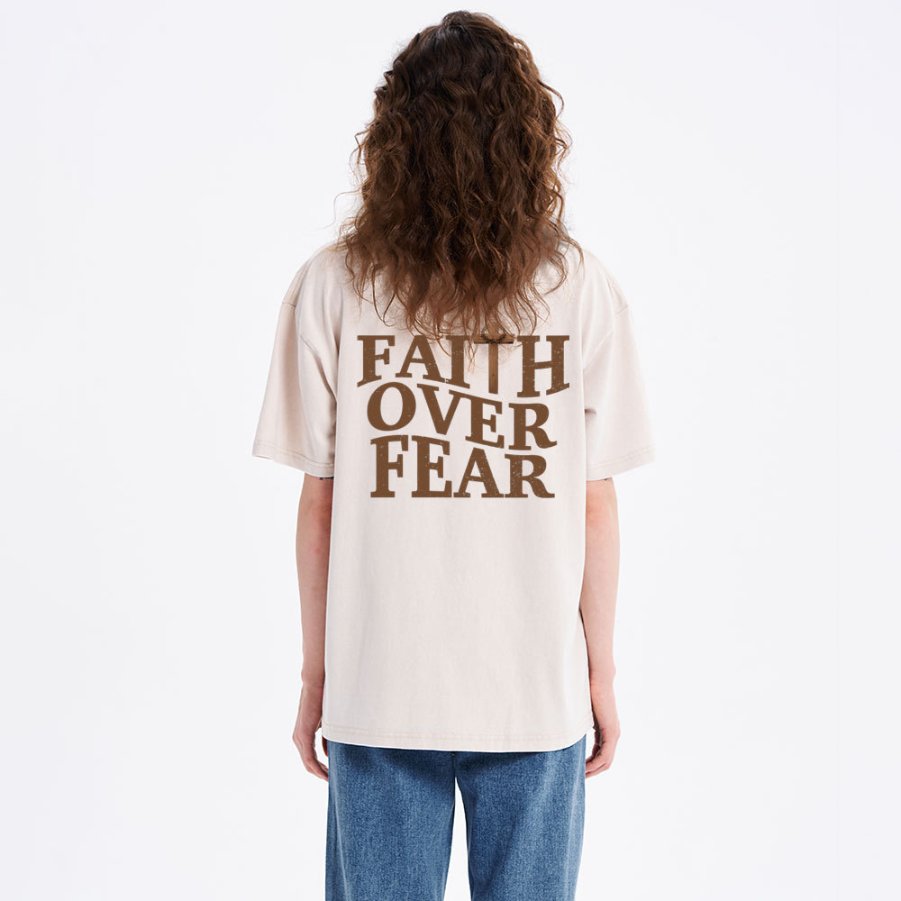 Faith Over Fear Christian Washed T-Shirt