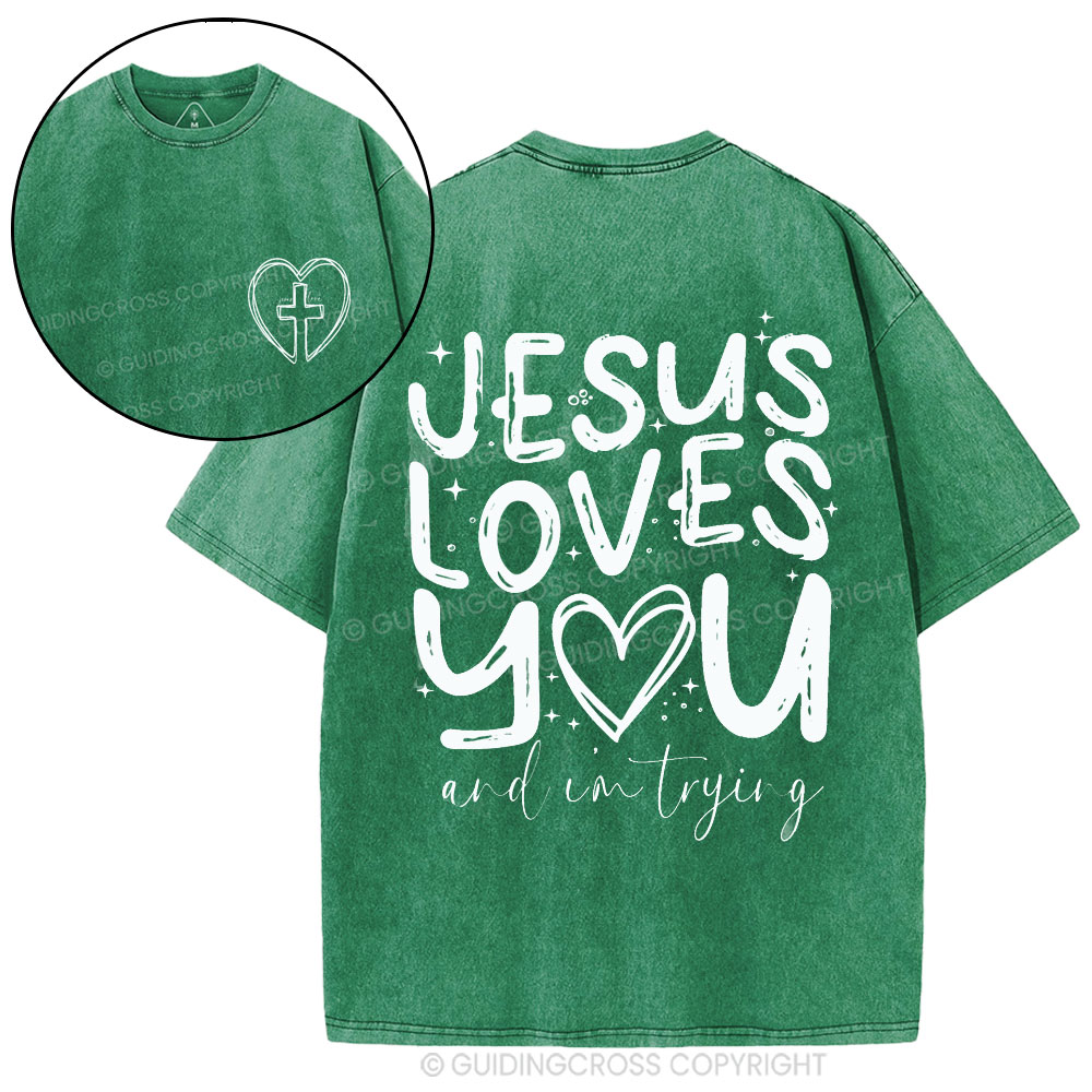 Jesus Love You Christian Washed T-Shirt
