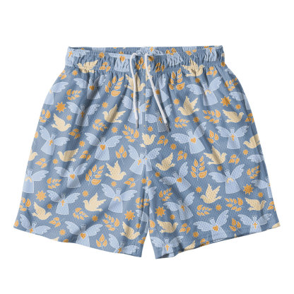 Doves of Peace and Olive Branches Christian Mesh Shorts