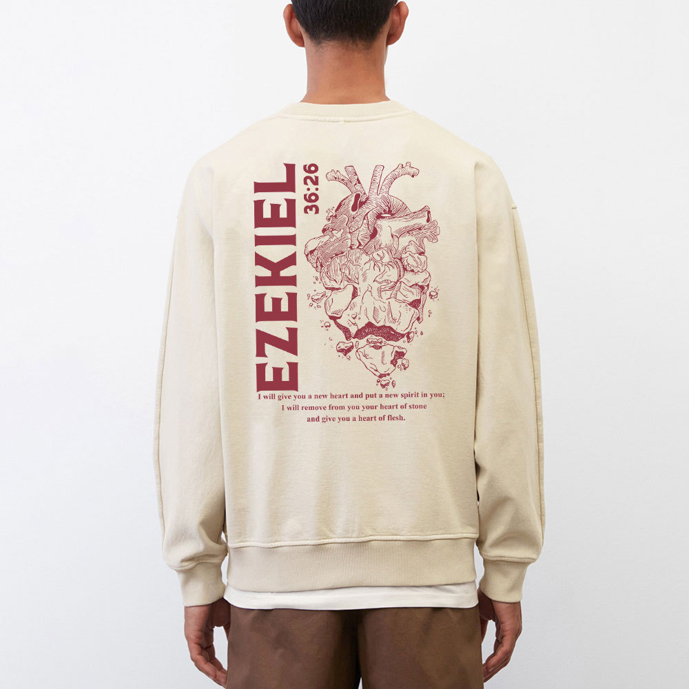 I Will Give You A New Heart And Put A New Spirit Christian Washed Sweatshirt