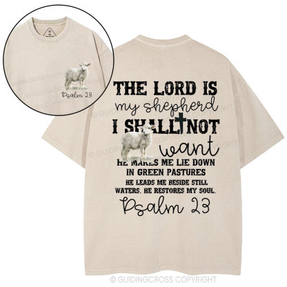 The Lord Is My Shepherd Christian Washed T-Shirt