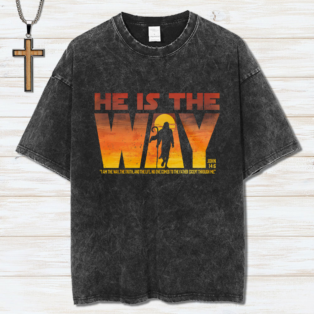 He Is The Way Vintage Washed Christian T-Shirt