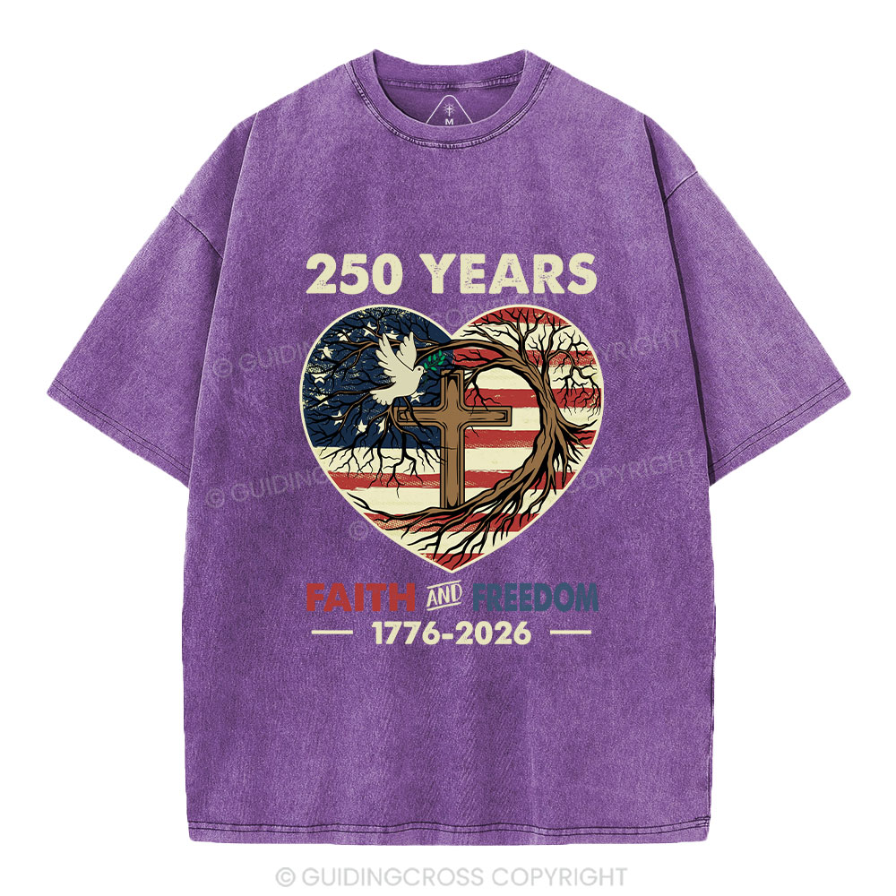 Faith And Freedom Christian Washed T-Shirt