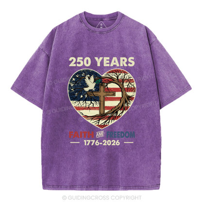 Faith And Freedom Christian Washed T-Shirt