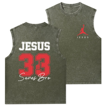 Jesus 33 Christian Washed Tank Top