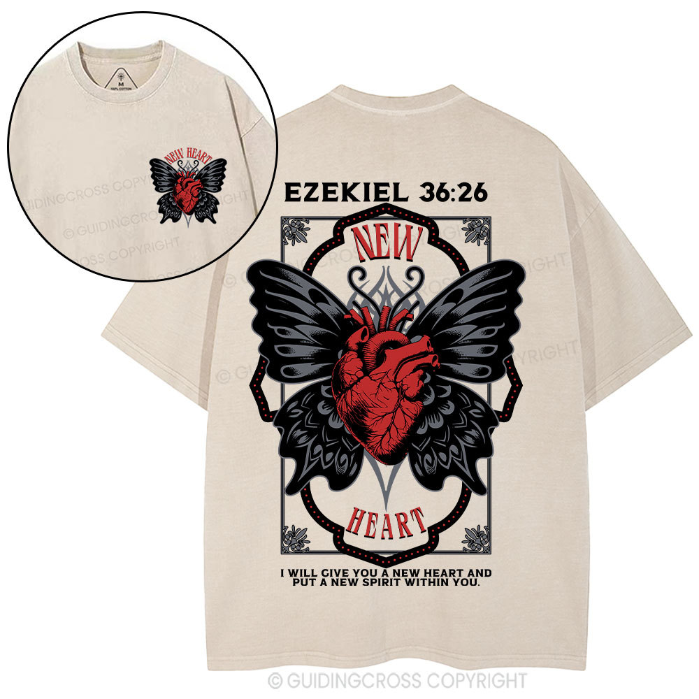 I Will Give You A New Heart Christian Washed T-Shirt