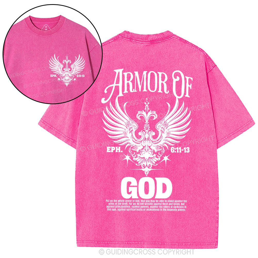 Armor Of God Christian Washed T-Shirt