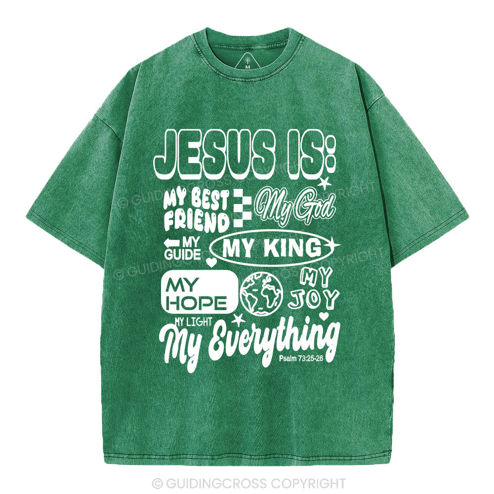Jesus Is My Best Friend Christian Washed T-Shirt