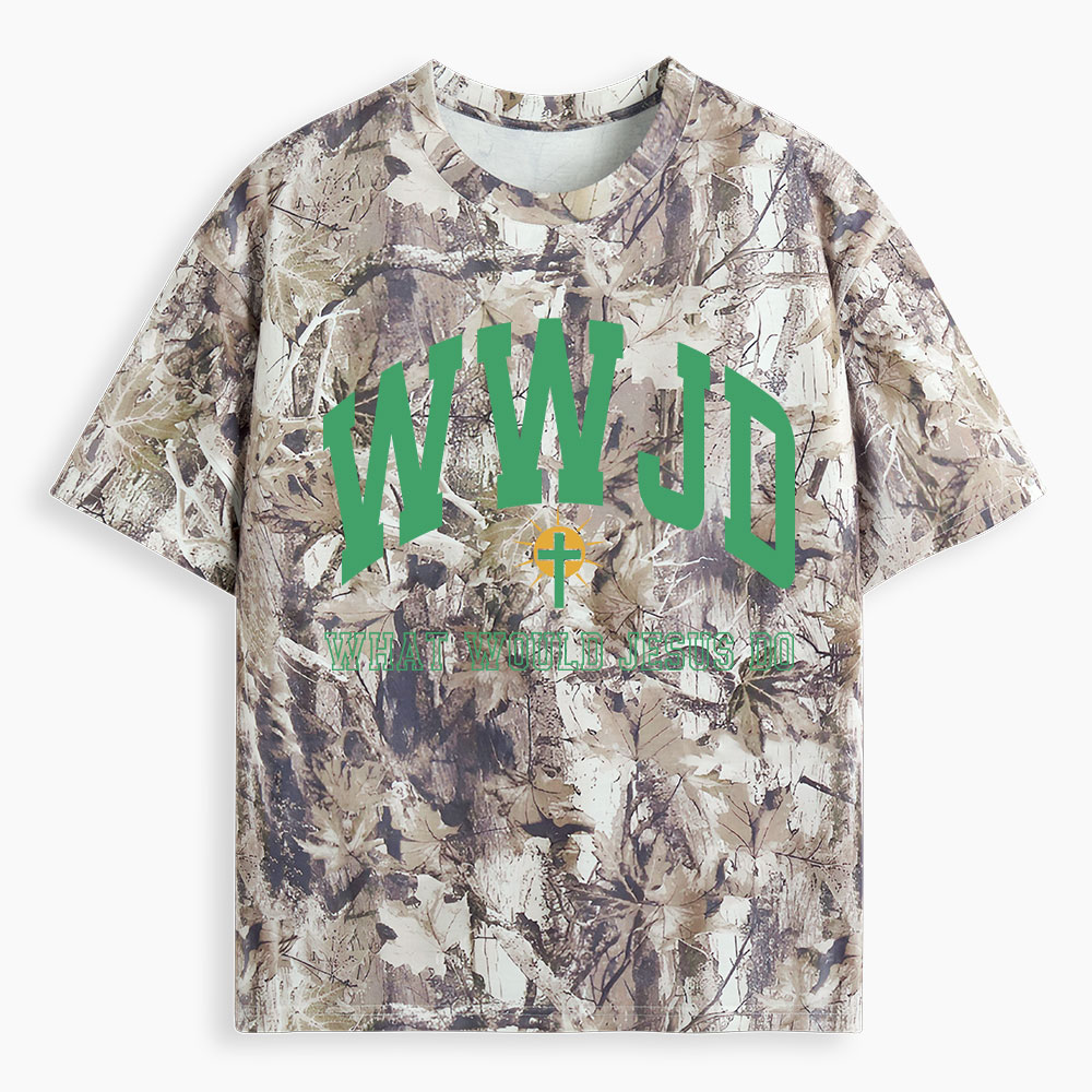 WWJD Guidingcross Christian Camo T-Shirt