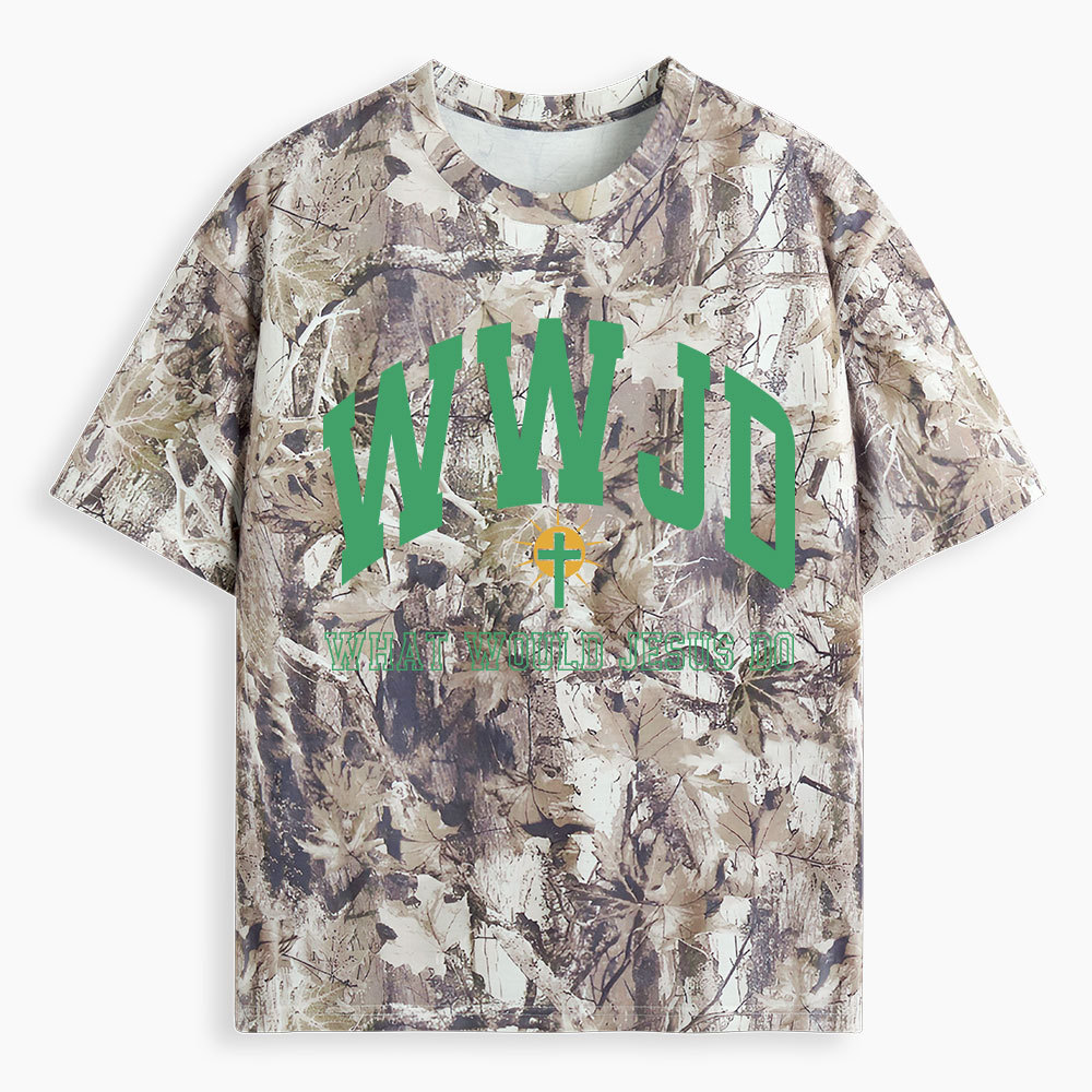 WWJD Guidingcross Christian Camo T-Shirt