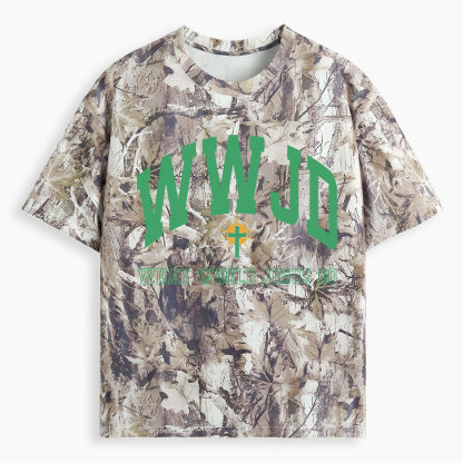 WWJD Guidingcross Christian Camo T-Shirt