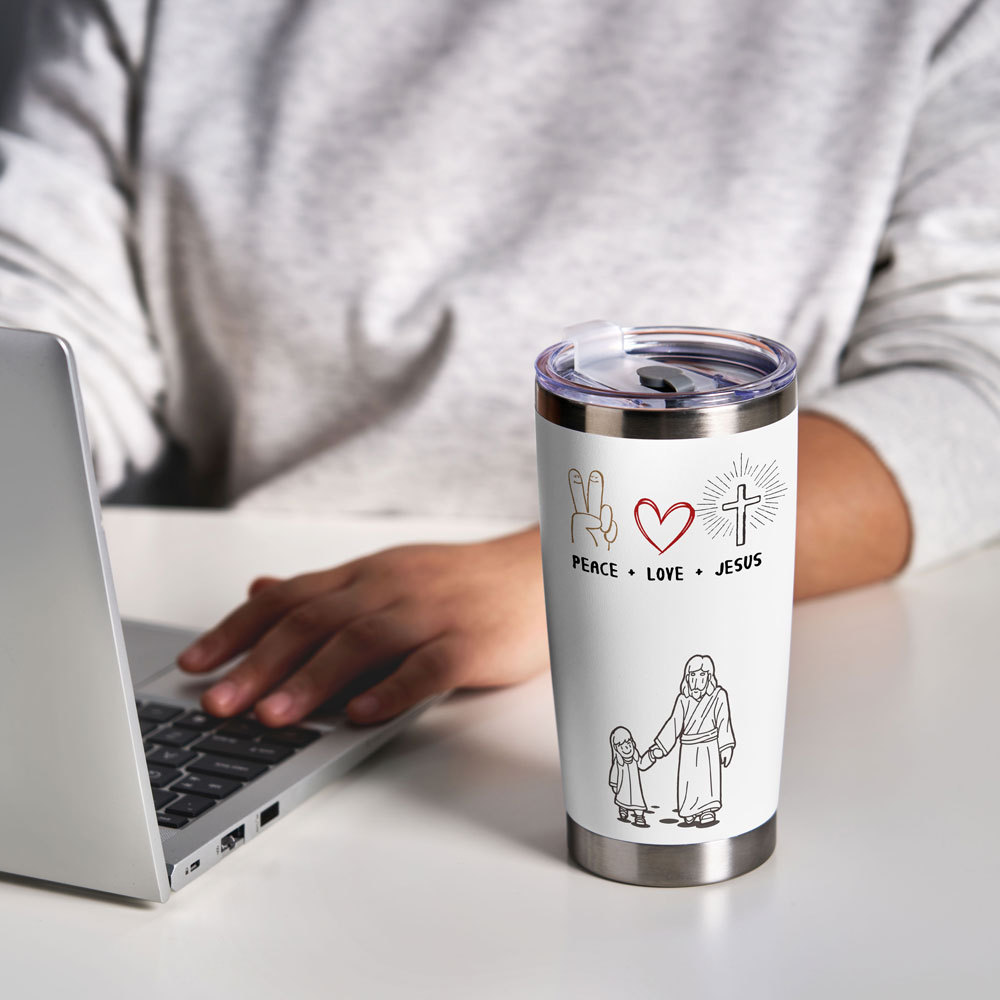 Peace Love Jesus Christian 20OZ Tumbler