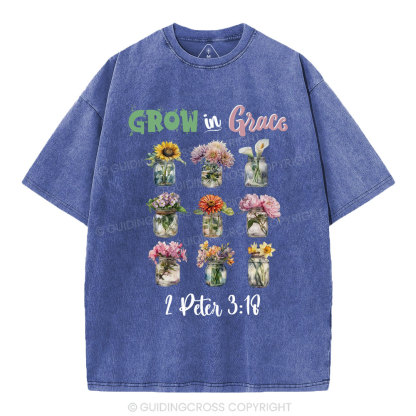 Grow In Grace Christian Washed T-Shirt