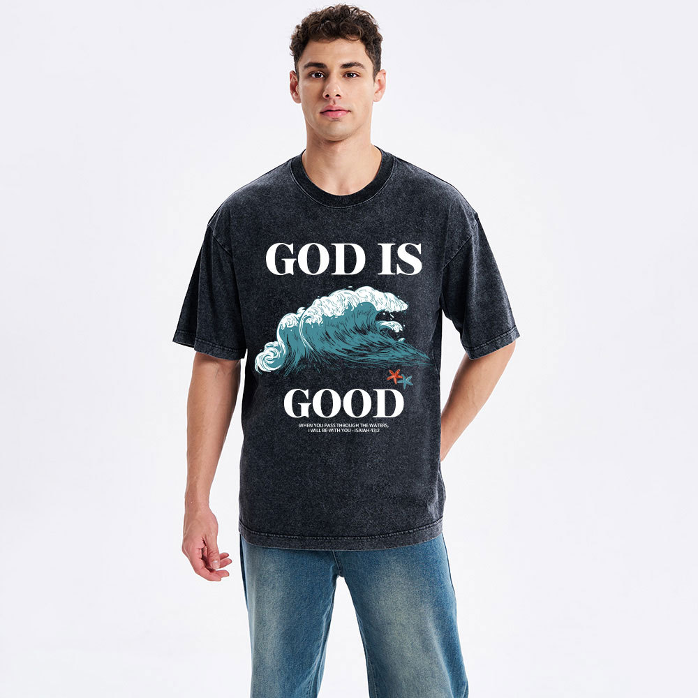 God Is Good Christian Washed T-Shirt