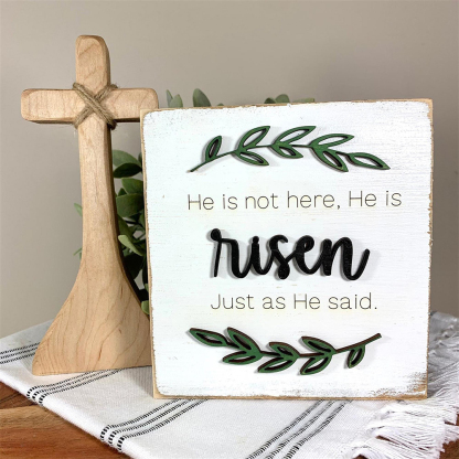 Easter Scene Tomb Wooden Decoration