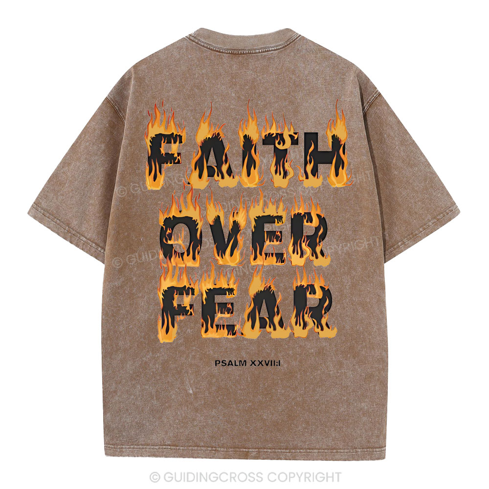 Faith Over Fear Christian Washed T-Shirt