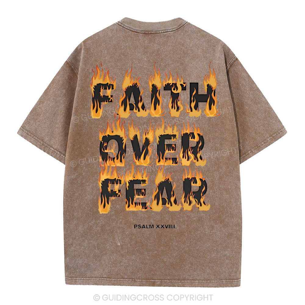 Faith Over Fear Christian Washed T-Shirt