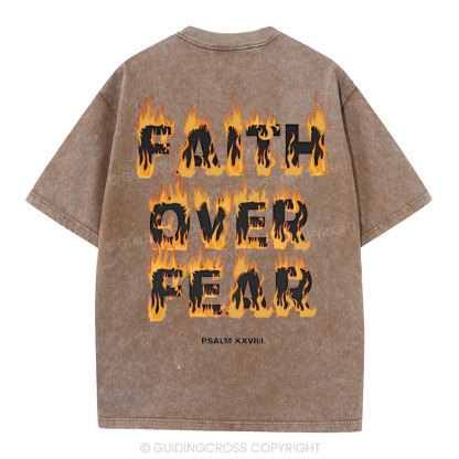 Faith Over Fear Christian Washed T-Shirt