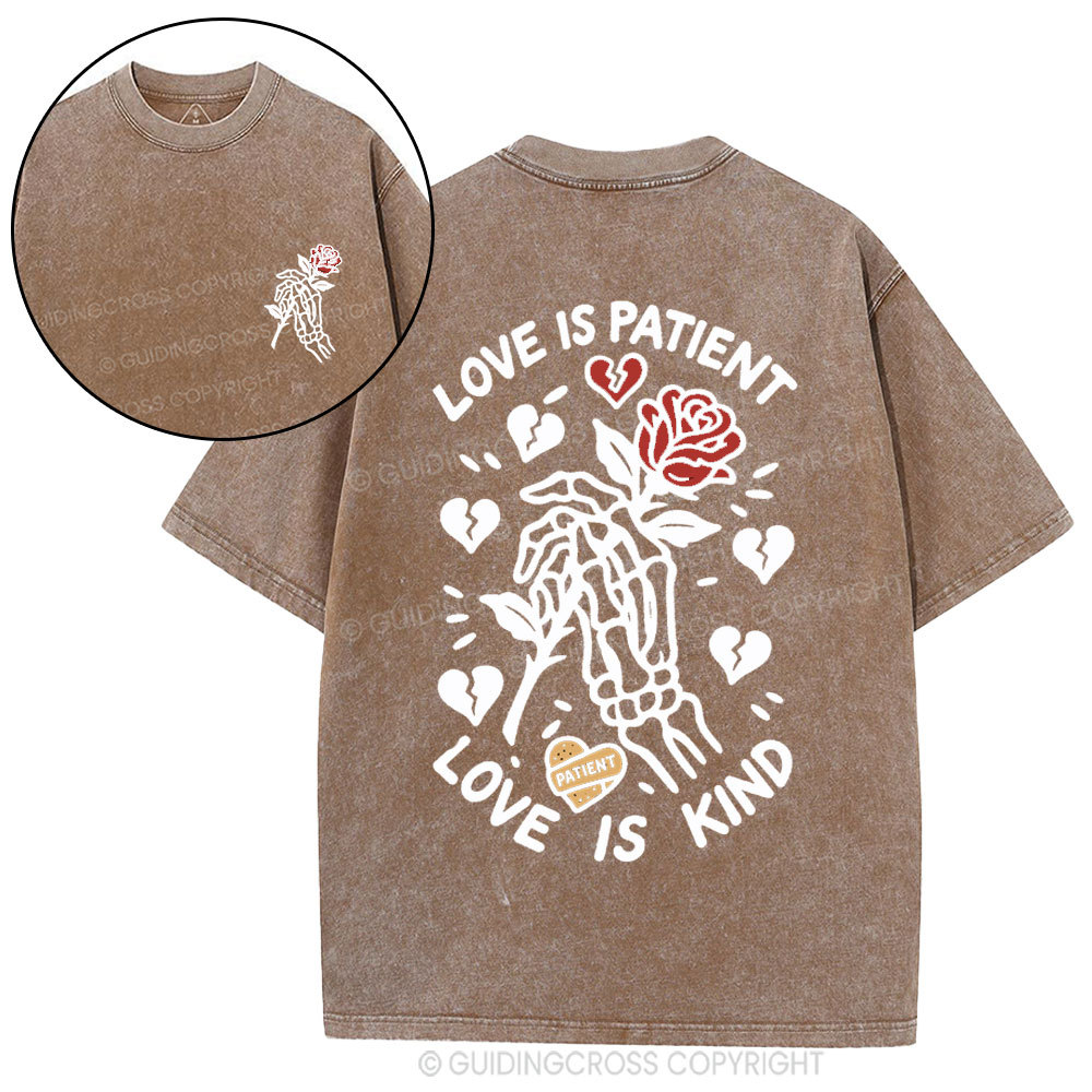 Love Is Patient Christian Washed T-Shirt
