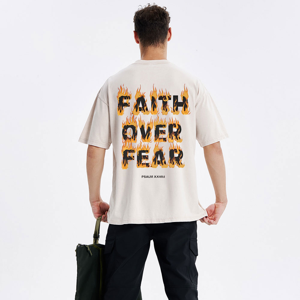 Faith Over Fear Christian Washed T-Shirt